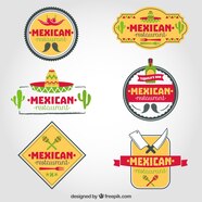 Set Of Mexican Restaurant Logos Vector Premium Download