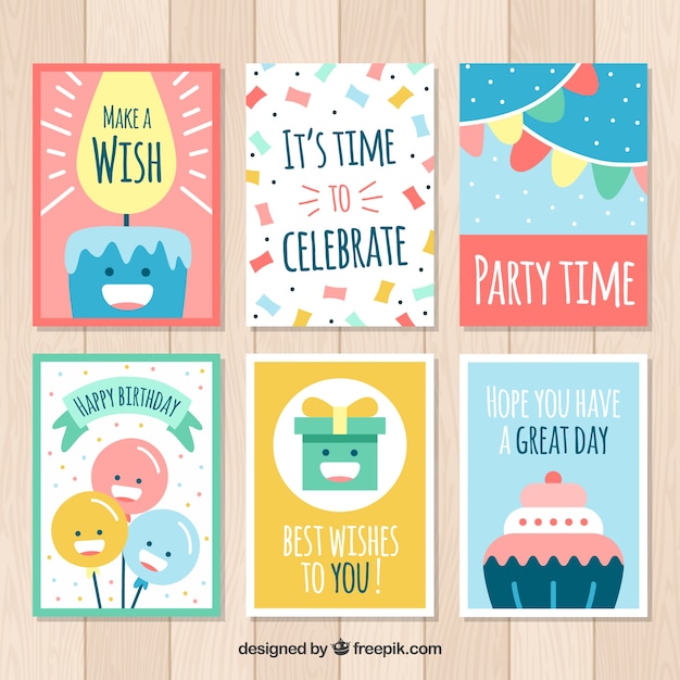 Set of nice birthday cards