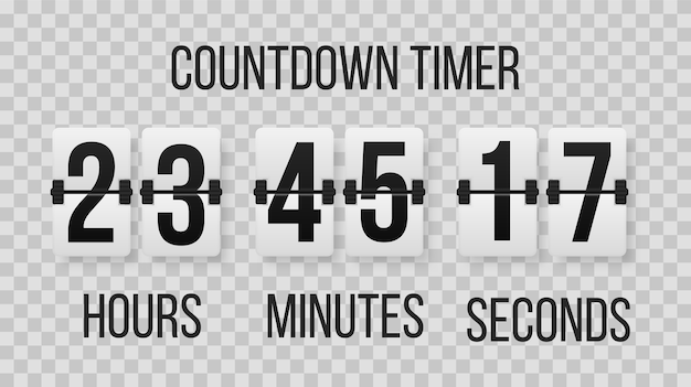 機械的なスコアボード上の数字のセット 異なる番号を持つカウントダウンタイマーのクリエイティブイラスト 時計カウンターアートデザイン カウントダウンタイマーカウンター時間 プレミアムベクター
