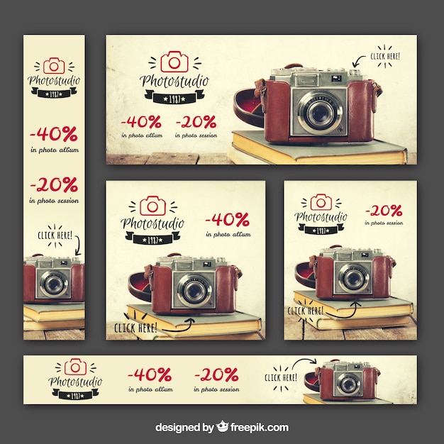 Set of offer photography banners
