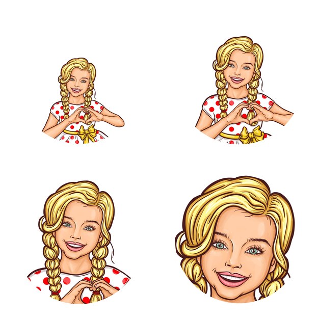 Set of pop art round avatar icons for users of social networking, blogs, profile icons. Free Vector Set of pop art round avatar icons for users of social networking, blogs, profile icons. Free Vector