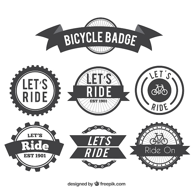 Set of retro bicycle emblems