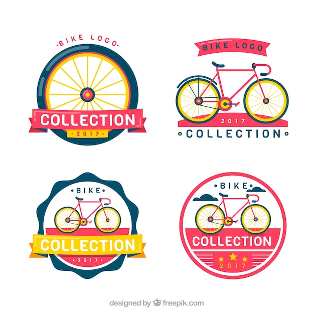 Set of retro bicycle stickers