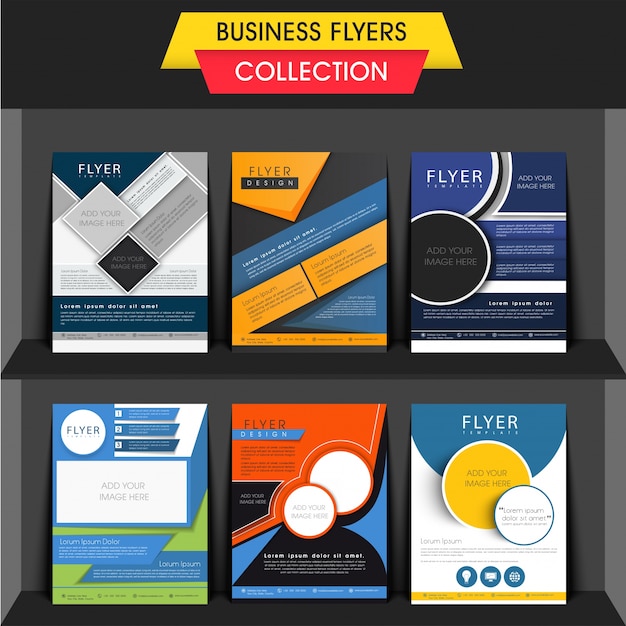 set of six different business flyers or templates design different flyers