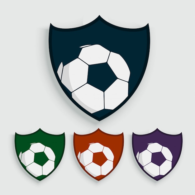 Set of soccer or football labels