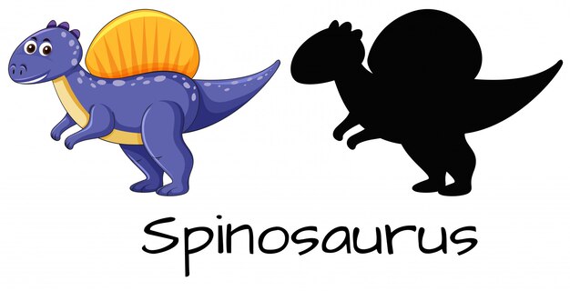 スピノサウルスデザインのセット 無料のベクター