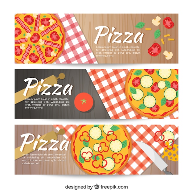 Set of three italian food banners