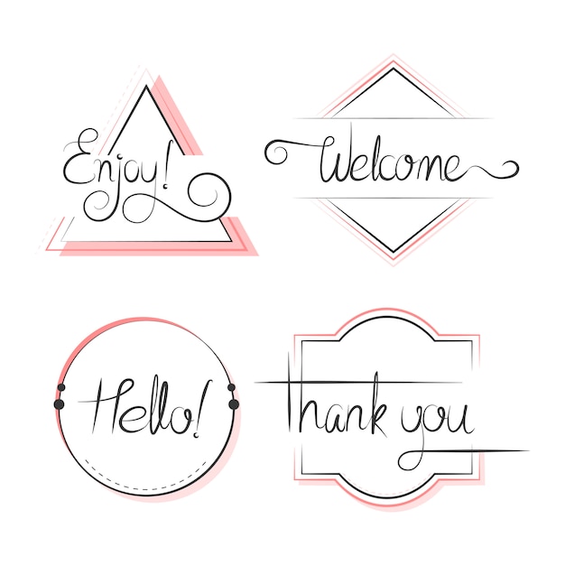 Set of typography badges design vector Free Vector Set of typography badges design vector Free Vector
