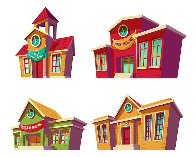 Cartoon images of building a house