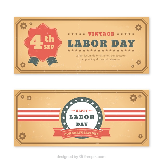 Set of vintage banners for labor day