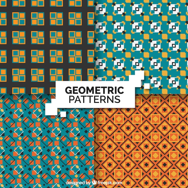 Set of vintage geometric patterns