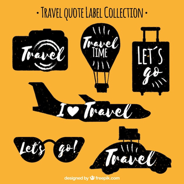 Set of vintage travel stickers