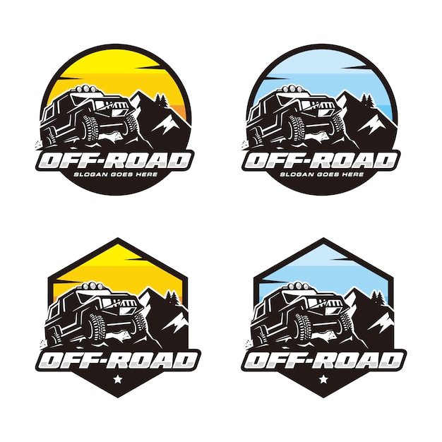 Premium Vector | Set Of Off Road Emblems And Badges Premium