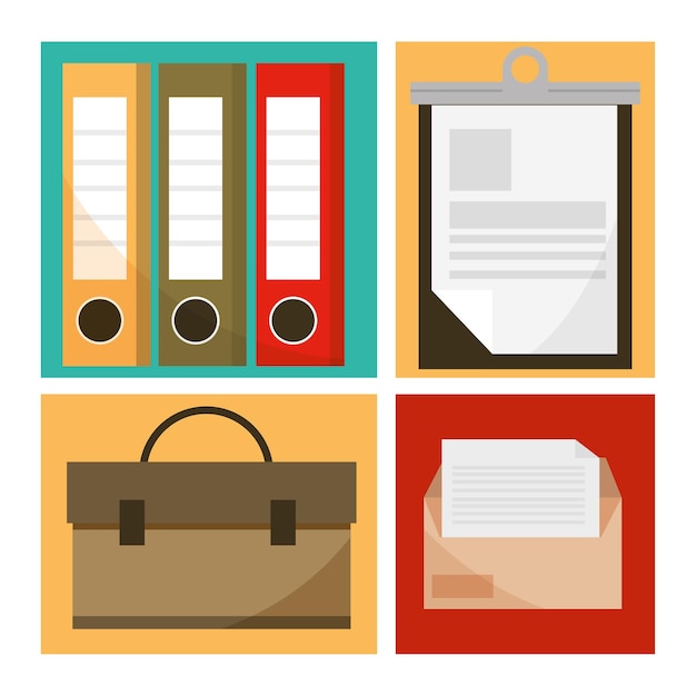 Premium Vector | Set office paperwork