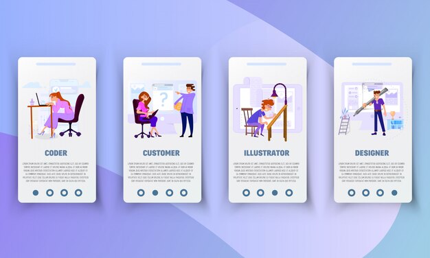 Set of onboarding screens user interface Premium Vector