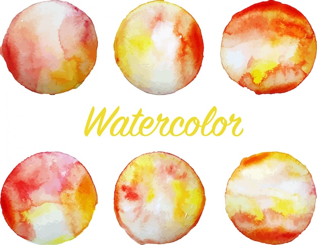 Premium Vector | Set of orange watercolor circles