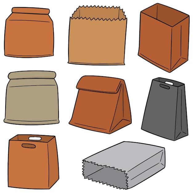 Premium Vector Set Of Paper Bags 8013