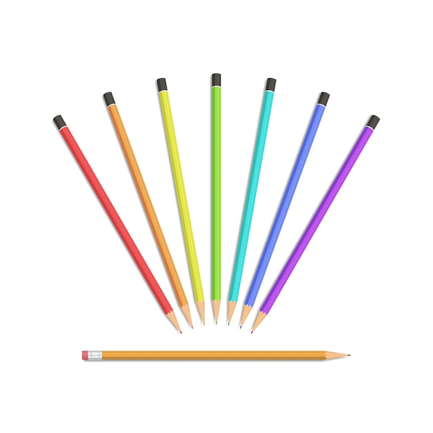 Premium Vector | Set of pencils isolated