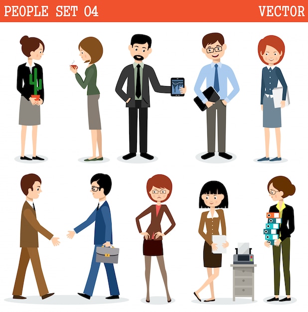 Premium Vector | Set of people at office.