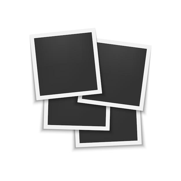 Set of photo frames with shadow Premium Vector