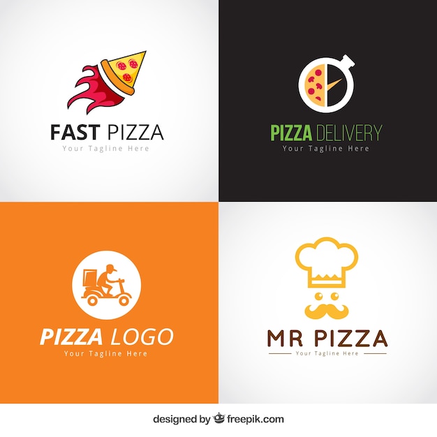 Download Free Set Of Pizza Logos Free Vector Use our free logo maker to create a logo and build your brand. Put your logo on business cards, promotional products, or your website for brand visibility.