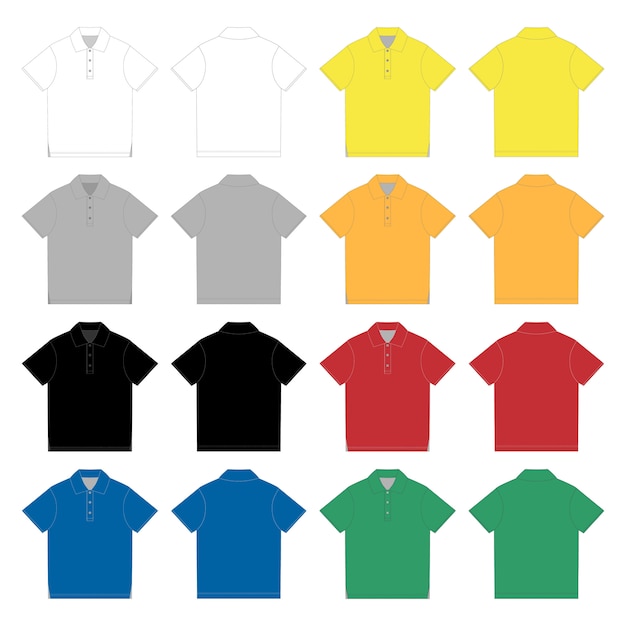 Premium Vector | Set of polo t-shirt.