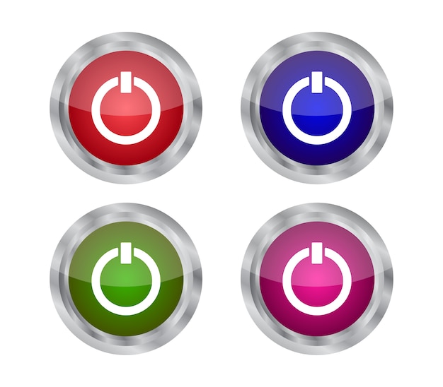 Set of power buttons | Premium Vector