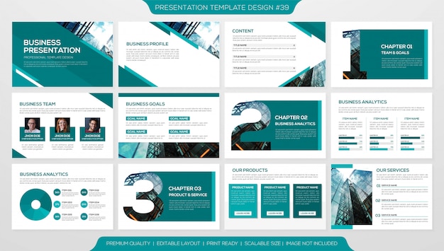 Premium Vector | Set of powerpoint slide template