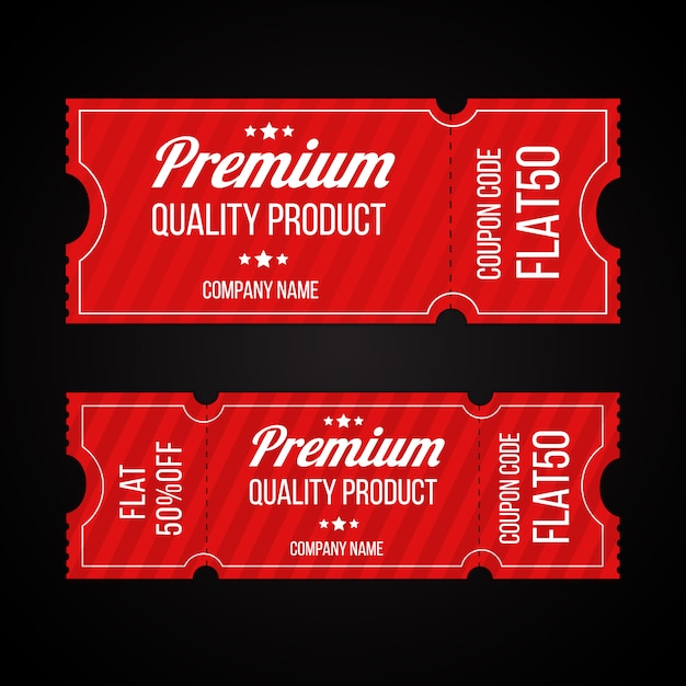 Premium Vector | Set of premium quality product coupons code tickets ...