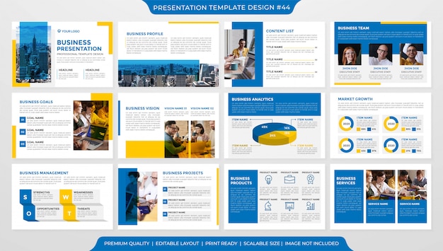 Premium Vector | Set of presentation template layout