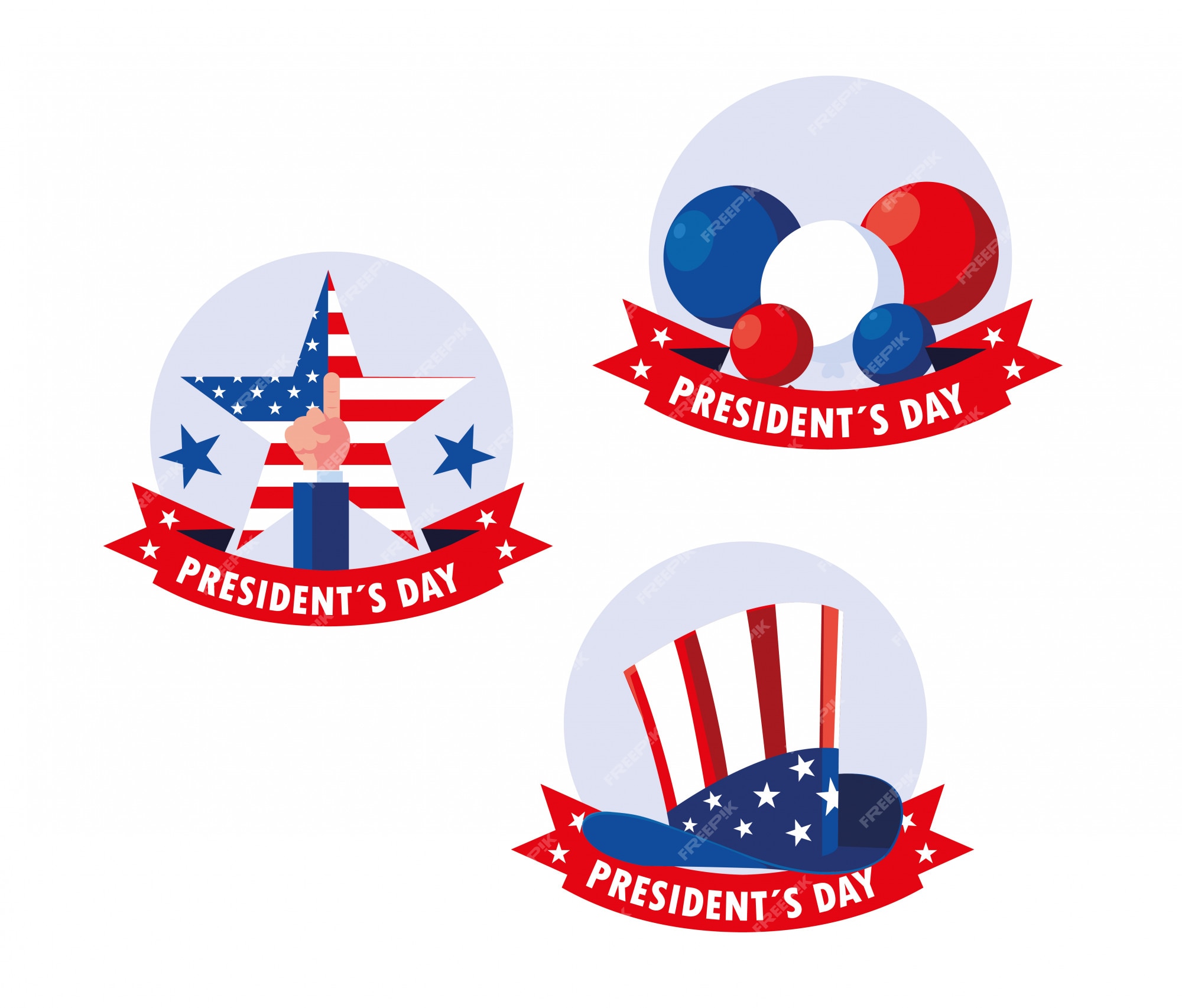 premium-vector-set-of-president-day-stickers-on-a-white-background