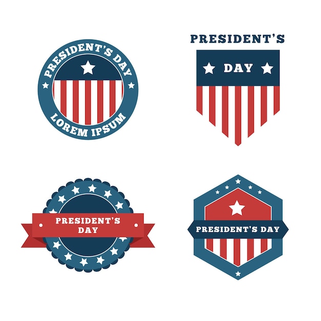 Free Vector | Set of president's day badges