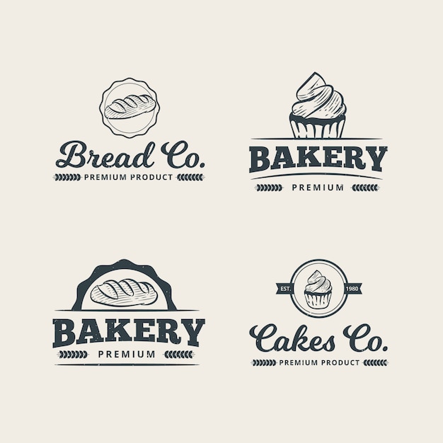 Download Free Set Of Professional Bakery Logo Template Premium Vector Use our free logo maker to create a logo and build your brand. Put your logo on business cards, promotional products, or your website for brand visibility.