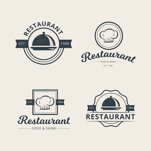 Download Free Set Of Professional Restaurant Logo Template Premium Vector Use our free logo maker to create a logo and build your brand. Put your logo on business cards, promotional products, or your website for brand visibility.