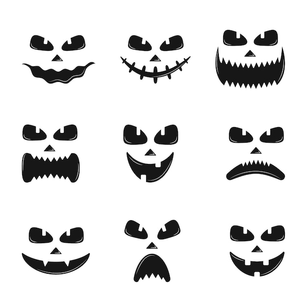 Premium Vector Set Of Pumpkin Faces Silhouette Icons For Halloween Isolated On White Scary Pumpkin Devil Smile Spooky Jack O Lantern Vector Illustration In Flat Style,Cheating Spouse Cheating App Icons