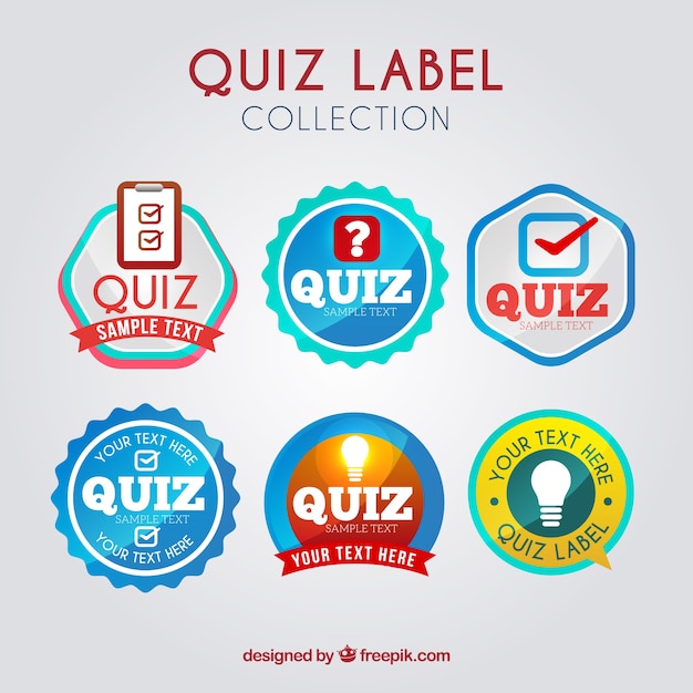 Download Free Download This Free Vector Set Of Quiz Stickers Use our free logo maker to create a logo and build your brand. Put your logo on business cards, promotional products, or your website for brand visibility.