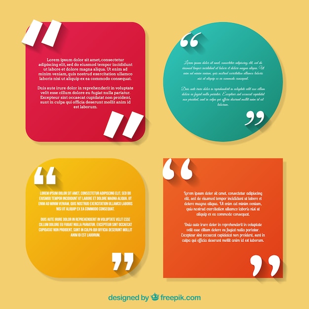 Download Set of quotes template | Free Vector