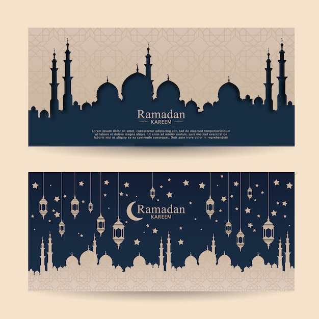 Premium Vector | Set of ramadhan banner template