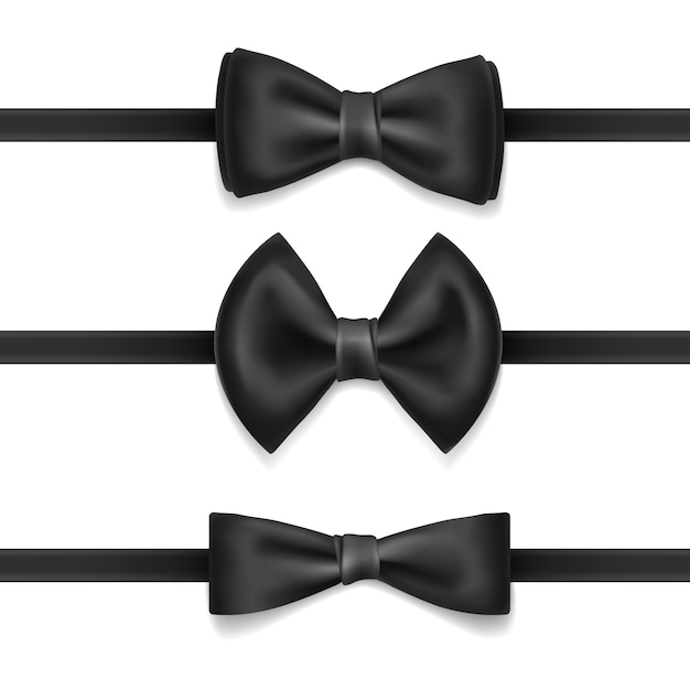 Download Free Vector | Set of realistic black bow tie