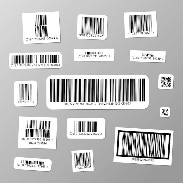 Premium Vector Set Of Realistic Different Barcodes Stickers 2662