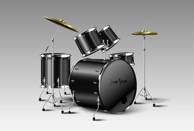 Premium Vector | Set of realistic drum kit