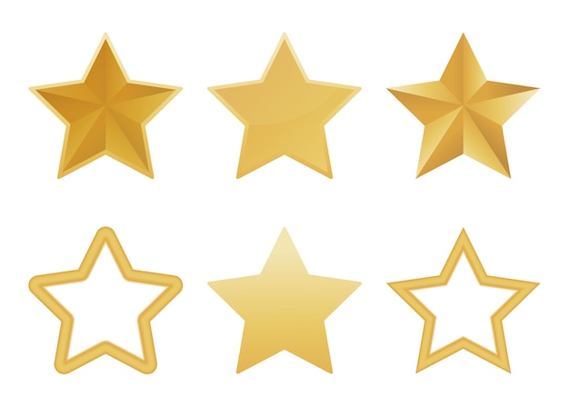 Download Premium Vector | Set of realistic golden star on white ...