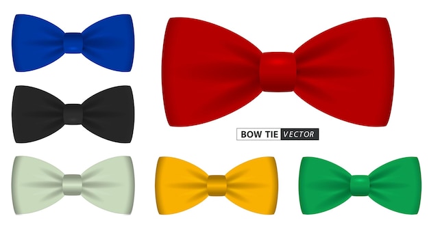 Premium Vector | Set of realistic polka dot bow tie or bow tie men suit ...