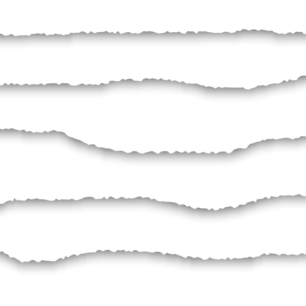Set of realistic torn paper Premium Vector