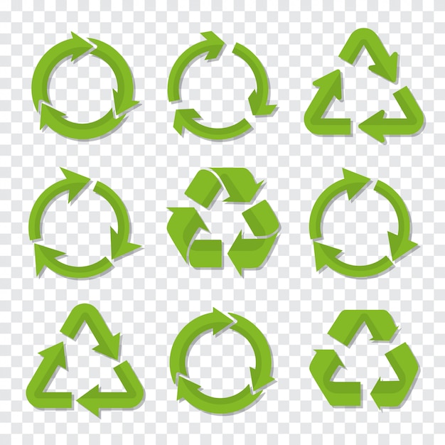 Download Free Set Of Recycle Icon In Green Color With Shadow Premium Vector Use our free logo maker to create a logo and build your brand. Put your logo on business cards, promotional products, or your website for brand visibility.