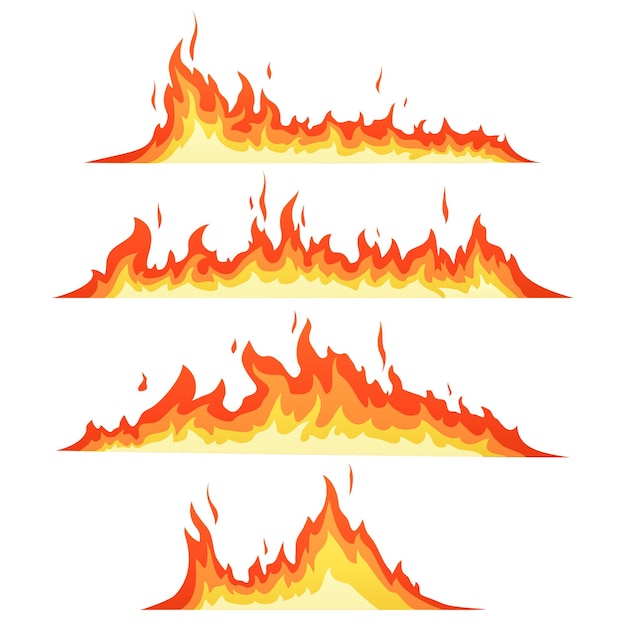 Premium Vector | Set of red and orange fire flame vector illustration