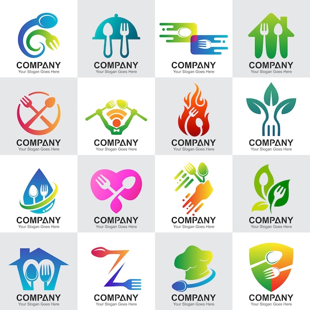 Download Free Set Of Restaurant And Cooking Logos Premium Vector Use our free logo maker to create a logo and build your brand. Put your logo on business cards, promotional products, or your website for brand visibility.