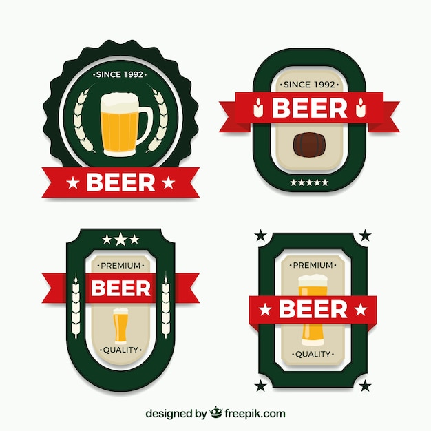 Free Vector | Set of retro beer labels