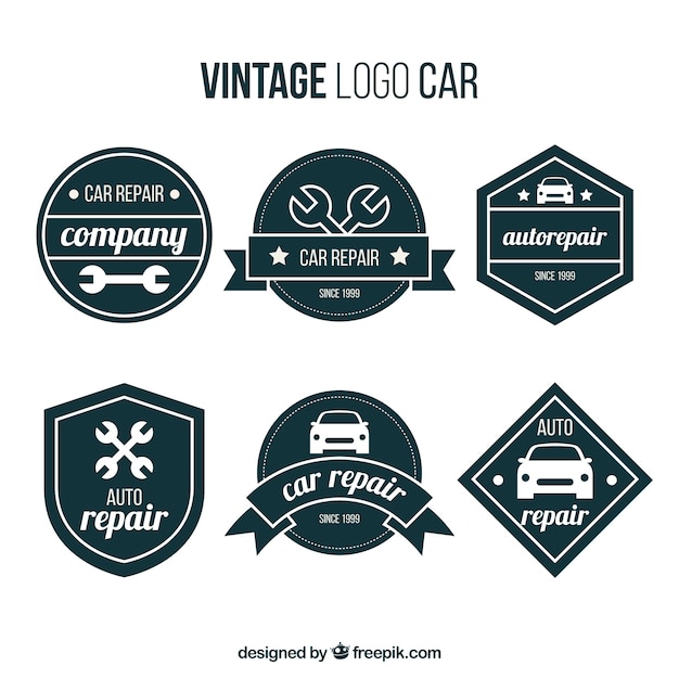 Download Free Set Of Retro Car Logos With Geometric Forms Free Vector Use our free logo maker to create a logo and build your brand. Put your logo on business cards, promotional products, or your website for brand visibility.