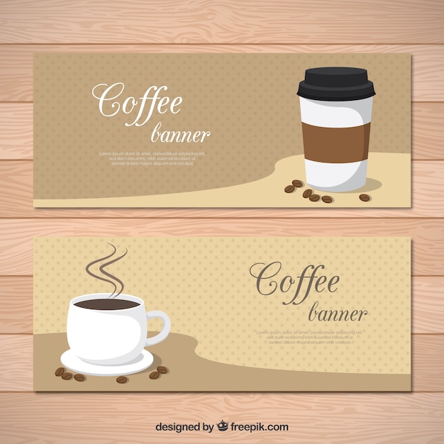 Download Set of retro coffee banners | Free Vector